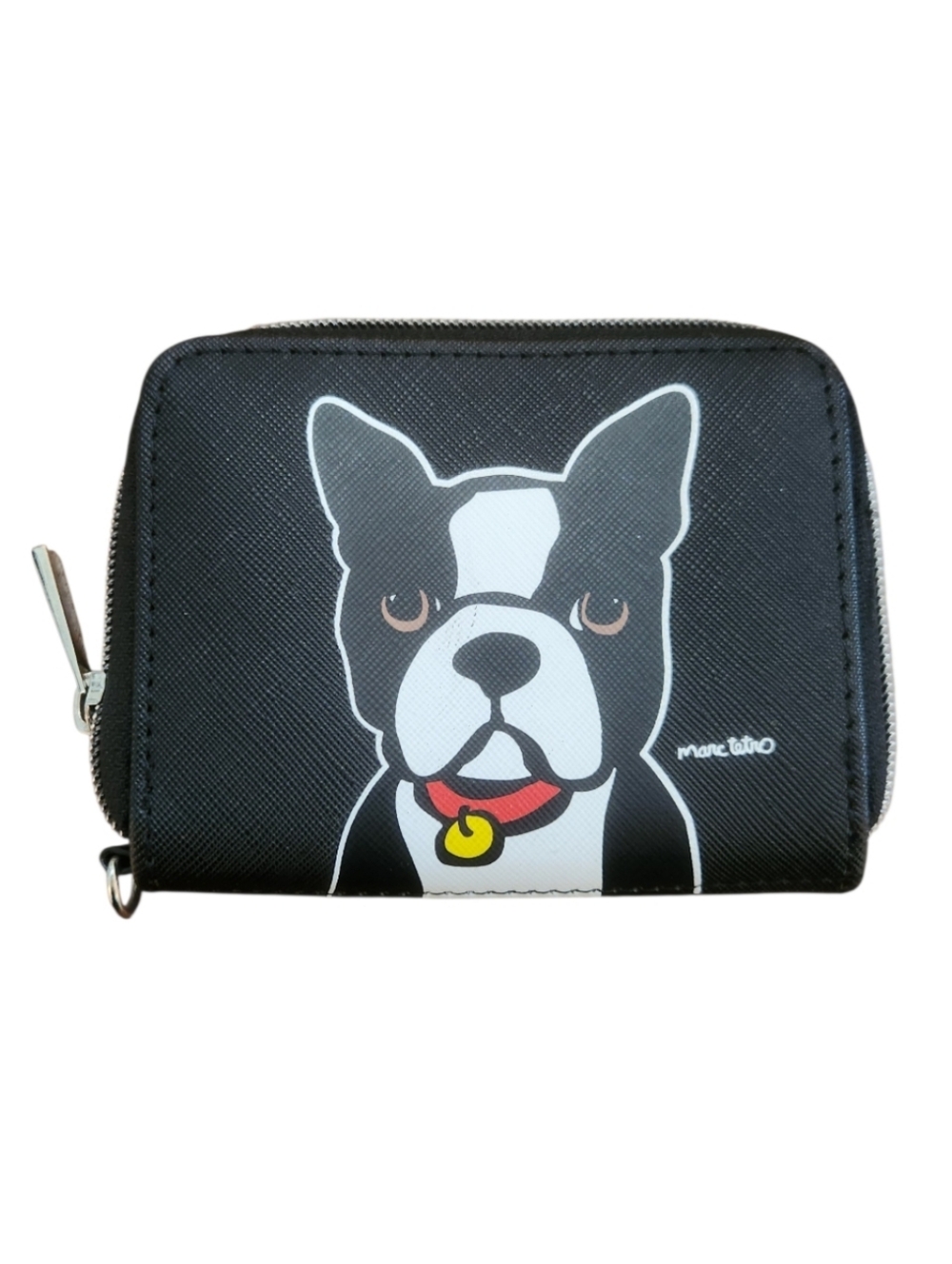 Marc Tetro Black Boston Terrier Zip Wallet - Pet Design EUC